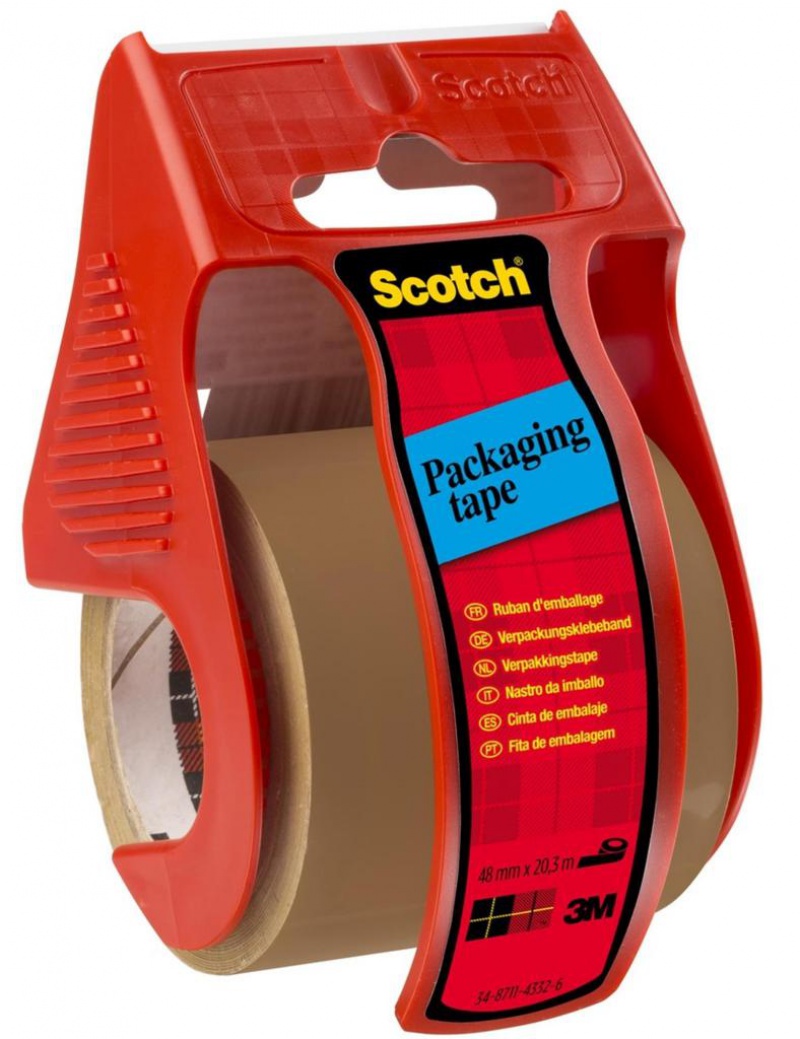 Mini dyspenser do taśm SCOTCH® (C.5020.D), w zestawie taśma pakową, 48mmx20,3m, czerwony - zdjęcie (7