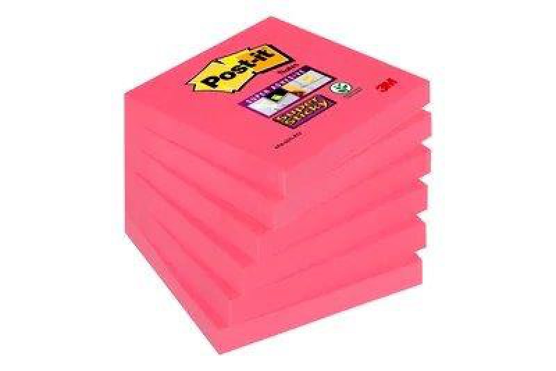 Karteczki samoprzylepne POST-IT® Super Sticky (654-6SS-PO), 76x76mm, 1x90 kartek, różowe - zdjęcie (6