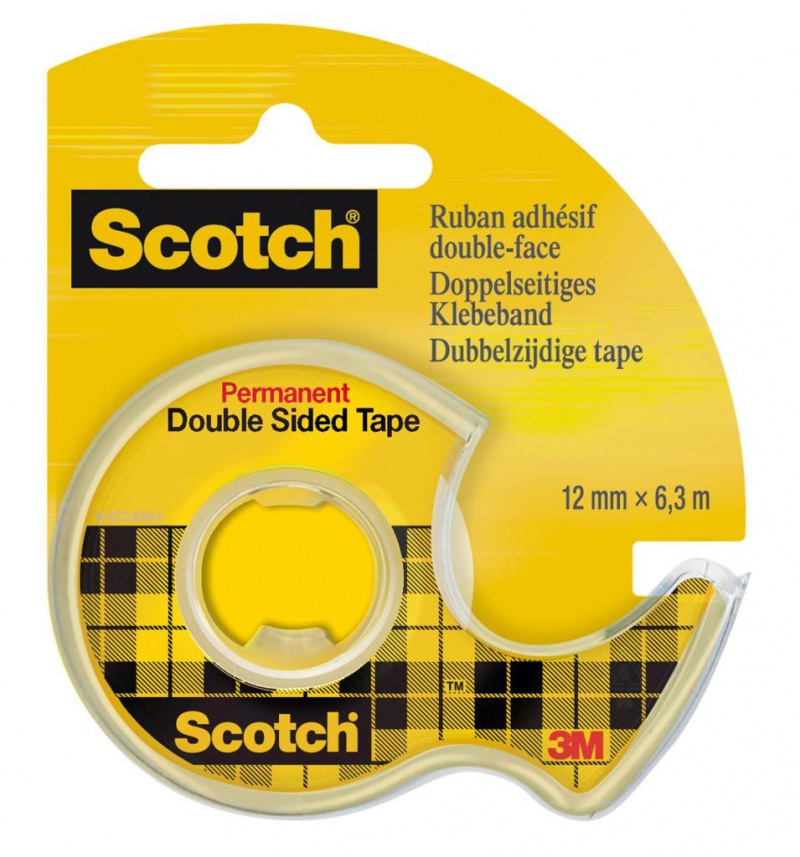 Taśma biurowa, dwustronna SCOTCH® (136D), z dyspenserem, 12mm, 6, 3m