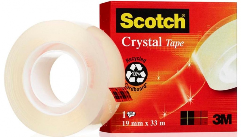 Taśma biurowa SCOTCH® Crystal Clear (600), transparentna, 19mm, 33m, w pudełku - zdjęcie (8