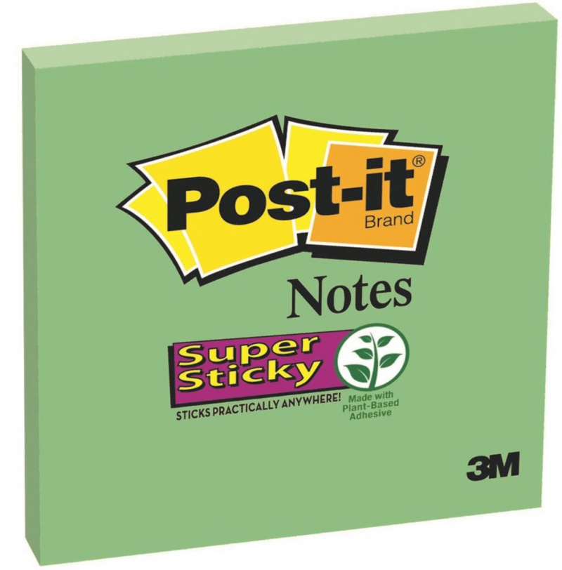 Karteczki samoprzylepne POST-IT® Super Sticky (654-6SS-AW), 76x76mm, 1x90 kartek, zielone - zdjęcie (4
