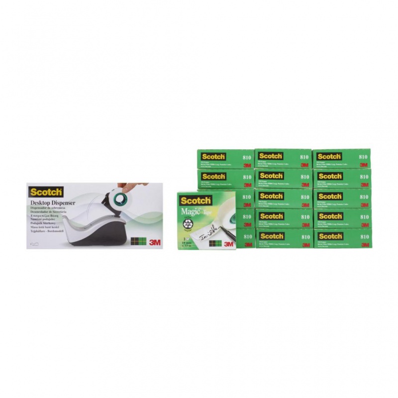 Taśma biurowa SCOTCH® Magic™ (8-1933R16C60), matowa, 19mm, 33m, 16szt., podajnik C-60 GRATIS - zdjęcie (6