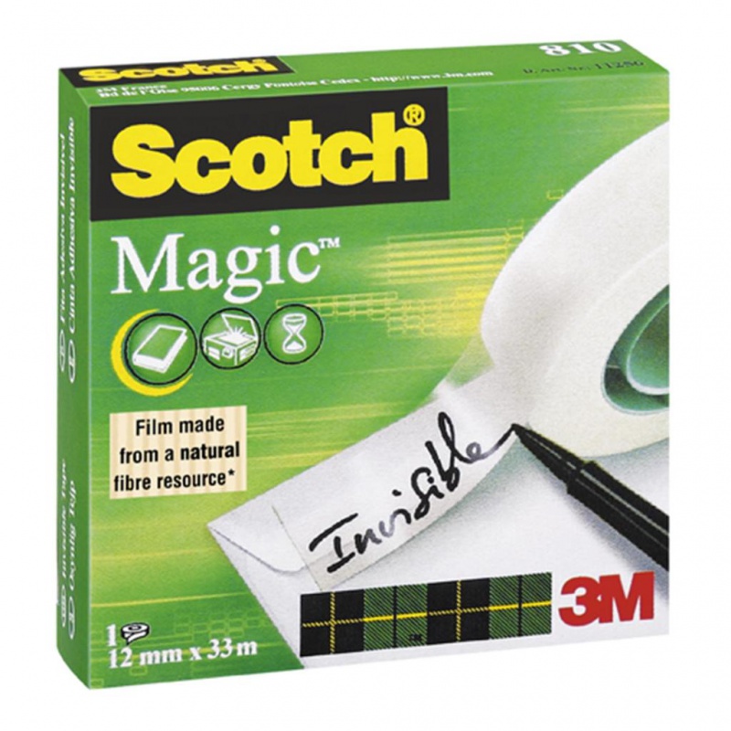 Taśma biurowa SCOTCH® Magic™ (810), matowa, 12mm, 33m