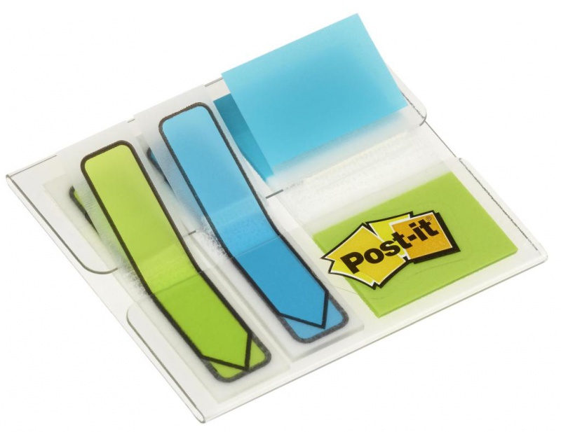 Zakładki indeksujące POST-IT® do archiwizacji (680-684A-EU), PP, 2x16 strałek 11,9x43,2mm + 16 zakładek 23,8x43,2mm, morskie kol - zdjęcie (6