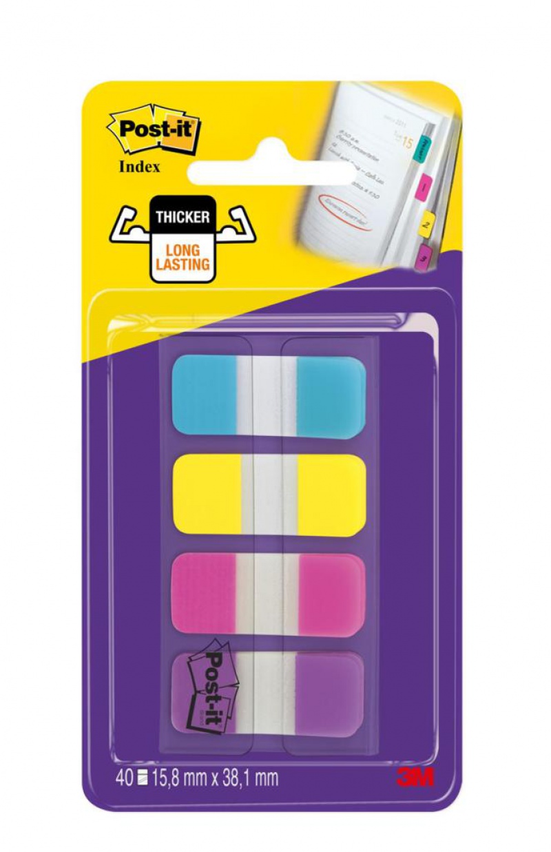 Zakładki indeksujące POST-IT® do archiwizacji (676-AYPV), PP, silne, 15,8x38,1mm, 4x10 szt., mix kolorów - zdjęcie (9