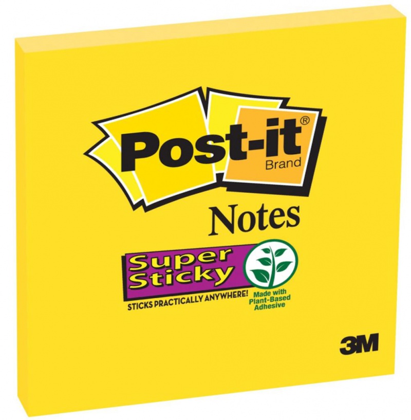 Karteczki samoprzylepne POST-IT® Super Sticky (654-S), 76x76mm, 1x90 kart., żółte