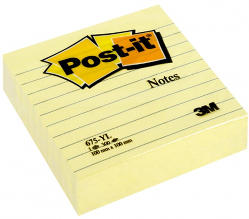 Karteczki samoprzylepne POST-IT® w linie (675-YL), 100x100mm, 1x300 kart., żółte - zdjęcie (6