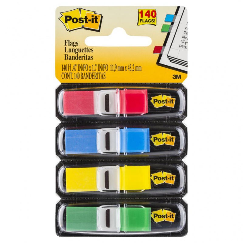 Zakładki indeksujące POST-IT® (683-4), PP, 11,9x43,1mm, 4x35 kart., mix kolorów - zdjęcie (8