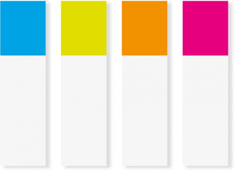 Zakładki indeksujące POST-IT® (683-4AB), PP, 11,9x43,1mm, 4x35 kart., mix kolorów neonowy - zdjęcie (5
