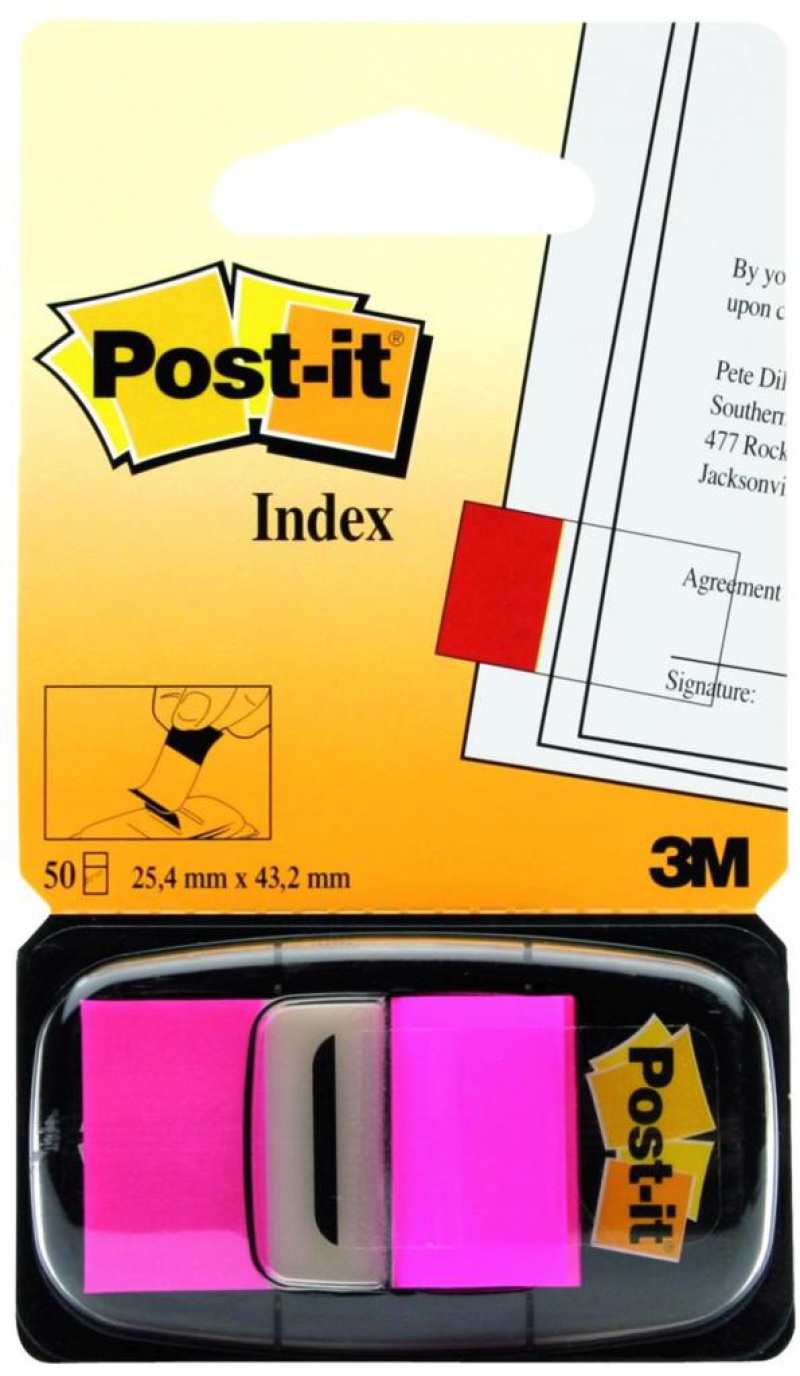 Zakładki indeksujące POST-IT® (680-21), PP, 25,4x43,2mm, 50 kart., jaskraworóżowe - zdjęcie (9