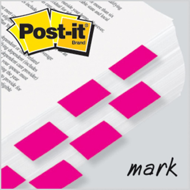 Zakładki indeksujące POST-IT® (680-21), PP, 25,4x43,2mm, 50 kart., jaskraworóżowe - zdjęcie (7