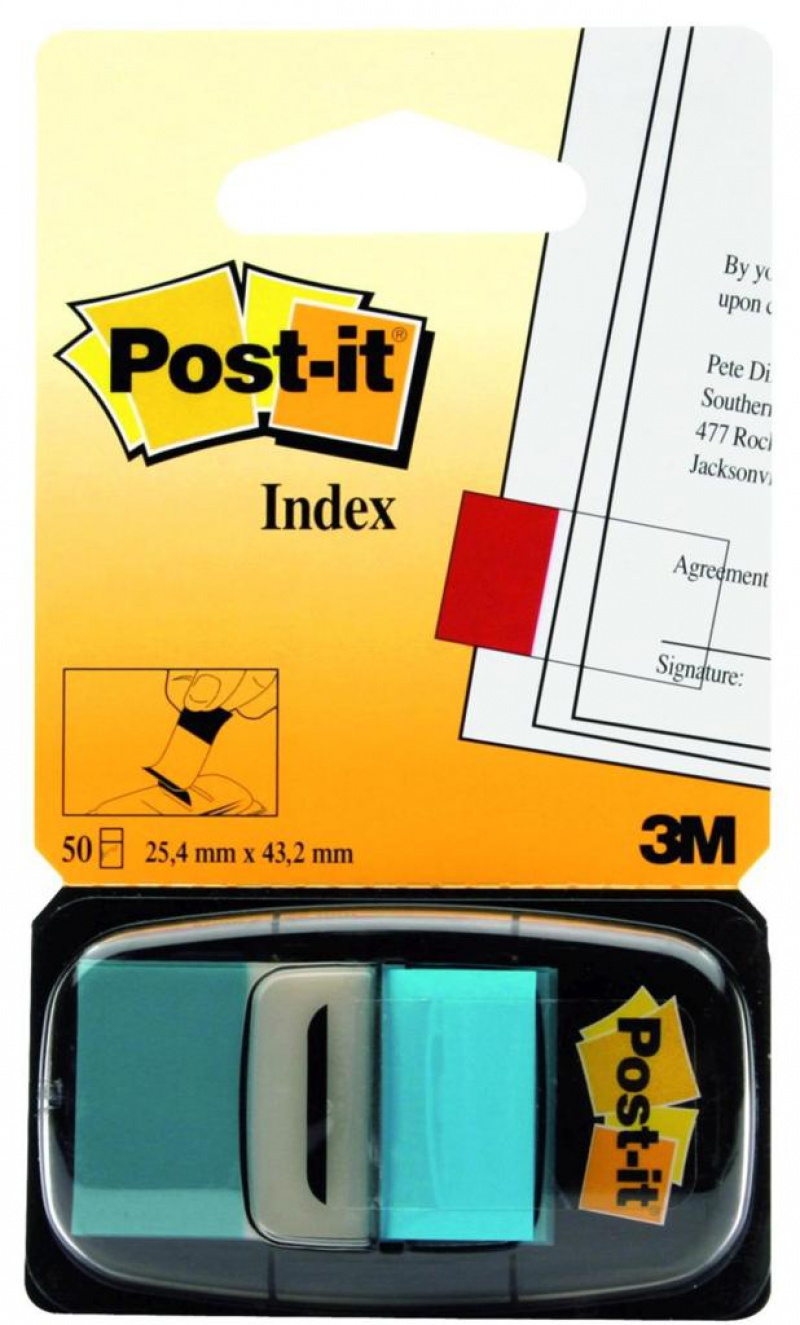Zakładki indeksujące POST-IT® (680-23), PP, 25,4x43,2mm, 50 kart., jaskrawoniebieskie - zdjęcie (9