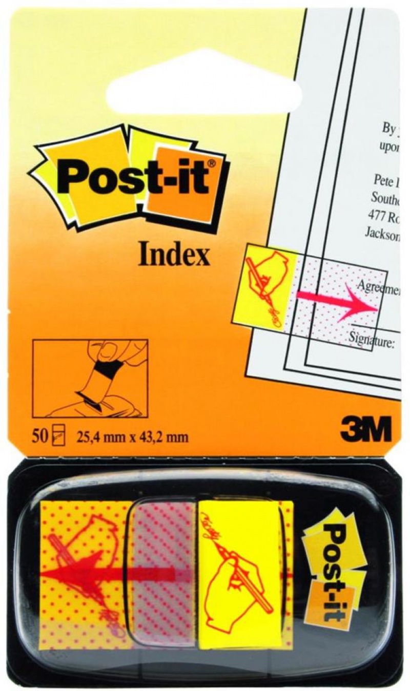 Zakładki indeksujące POST-IT® z nadrukiem „ręka+ołówek” (680-31), PP, 25,4x43,2mm, 50 kart. - zdjęcie (8