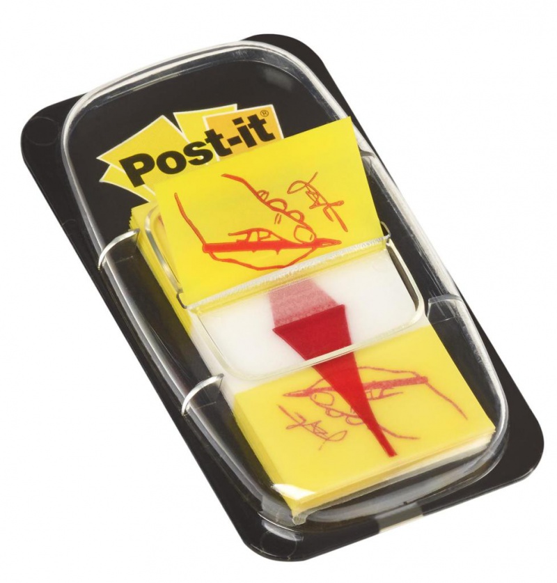 Zakładki indeksujące POST-IT® z nadrukiem „ręka+ołówek” (680-31), PP, 25,4x43,2mm, 50 kart. - zdjęcie (7