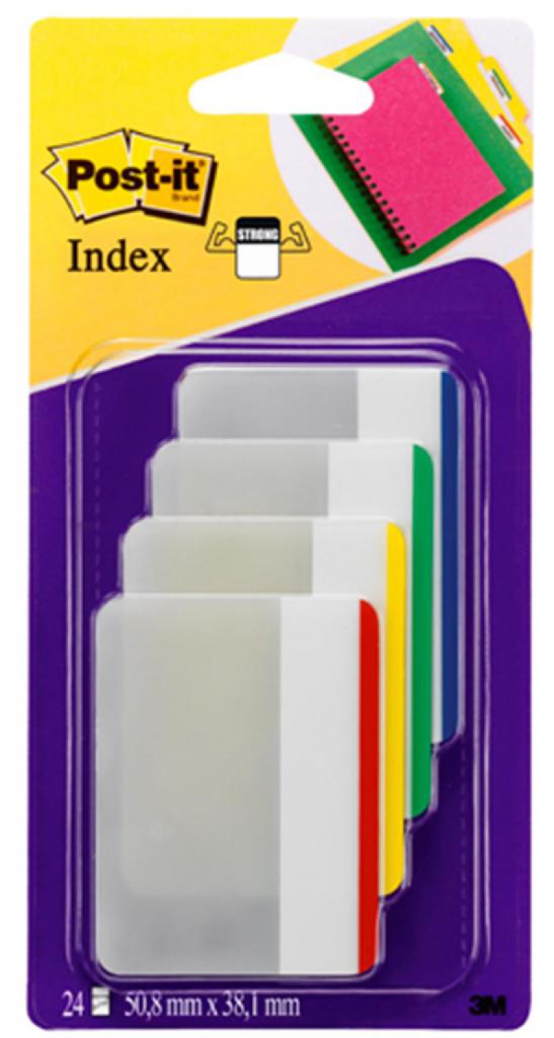 Zakładki indeksujące POST-IT® do archiwizacji (686-F1), PP, proste, 50,8x38,1mm, 4x6 kart., mix kolorów