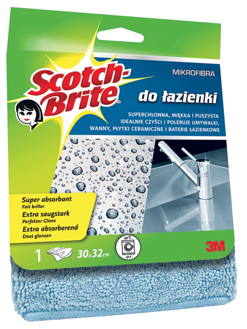 Ścierka z mikrofibry SCOTCH BRITE™ do łazienki, jasnoniebieska