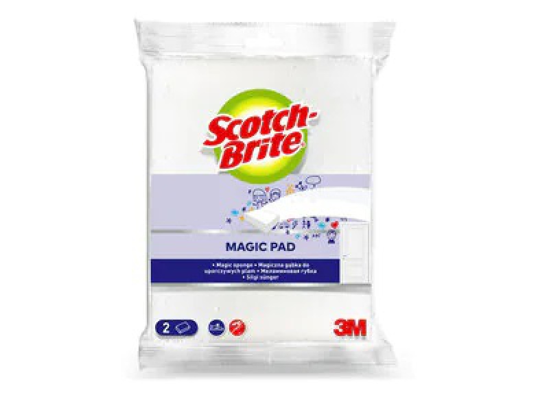 Magiczna gąbka SCOTCH BRITE™ do usuwania plam, biała, 2szt. - zdjęcie (2