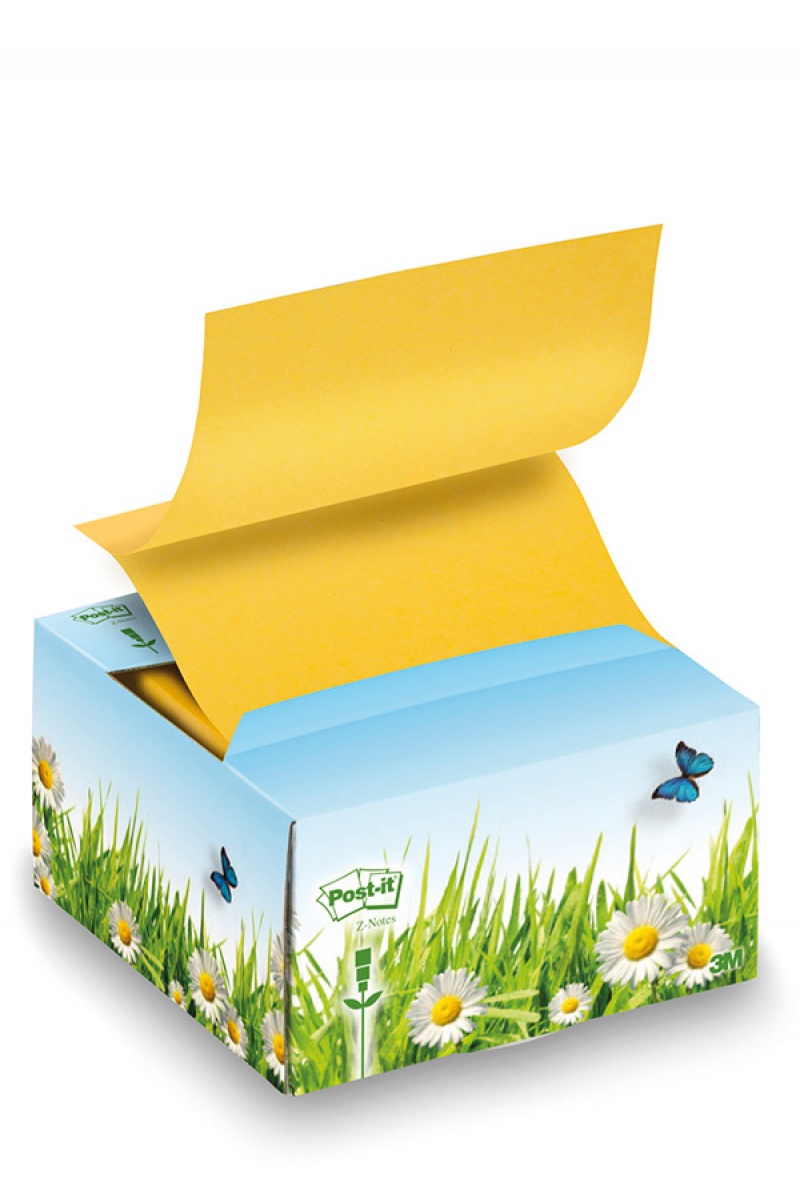 Podajnik ekologiczny kartonowy karteczek POST-IT® Z-notes (B330-1RG), 76x76mm, 200 kart., żółty - zdjęcie (4