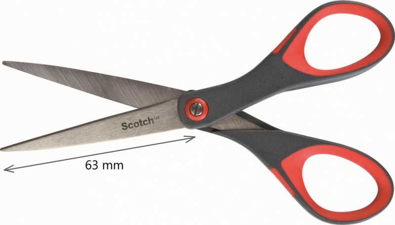 Nożyczki biurowe SCOTCH® (1447), precyzyjne, 18cm, czerwono-szare - zdjęcie (8