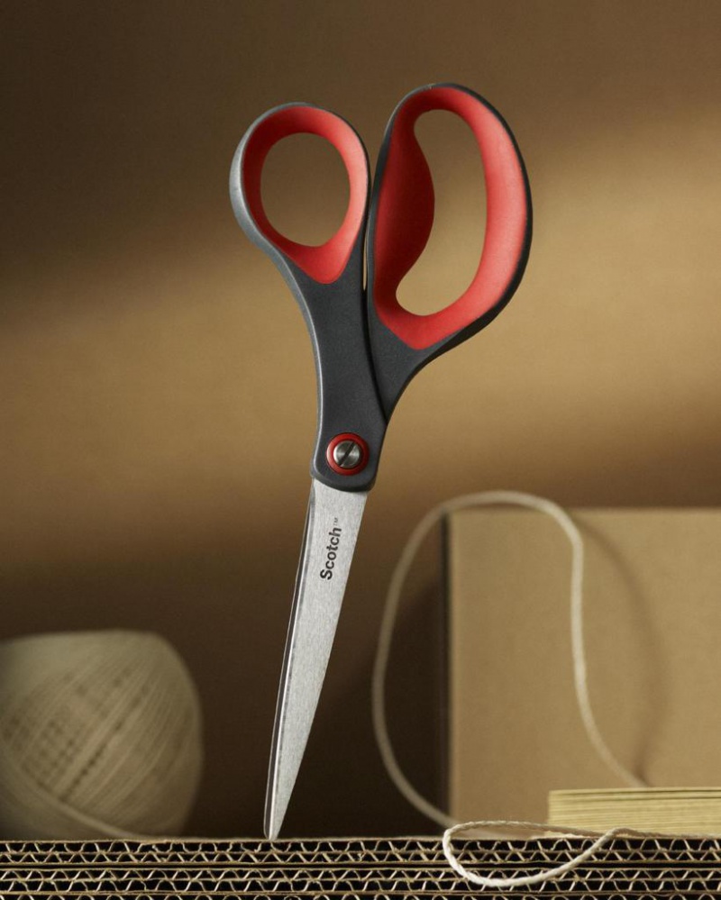 Nożyczki biurowe SCOTCH® (1447), precyzyjne, 18cm, czerwono-szare - zdjęcie (6