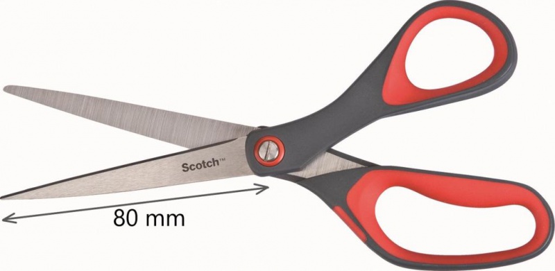 Nożyczki biurowe SCOTCH® (1448), precyzyjne, 20,5cm, czerwono-szare - zdjęcie (7
