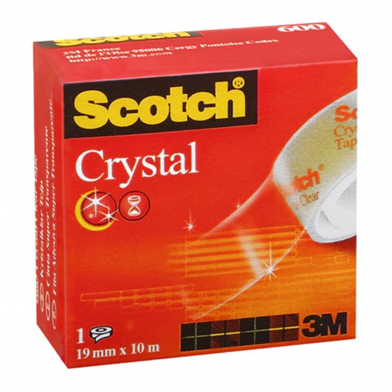 Taśma biurowa SCOTCH® Crystal Clear (600), transparentna, 19mm, 10m - zdjęcie (7