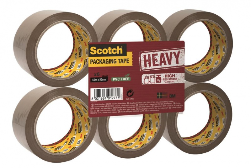 Taśma pakowa do wysyłek SCOTCH® Heavy, bardzo mocna, 50mm, 66m, brązowy
