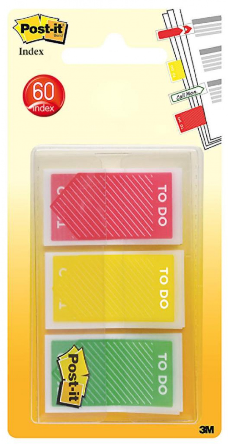 Zakładki indeksujące POST-IT® (682-TODO), PP, 23,8x43,2mm, 3x20 kart., mix kolorów - zdjęcie (9