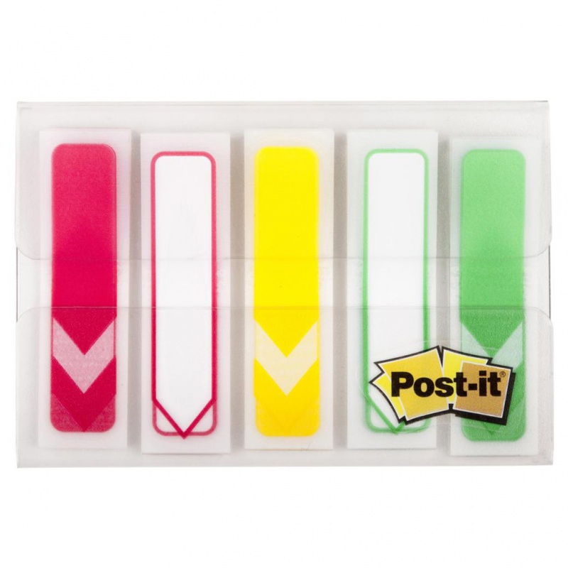 Zakładki indeksujące POST-IT® (684-ARR-RYG), PP, 11,9x43,2mm, strzałka, 5x20 kart., mix kolorów - zdjęcie (5