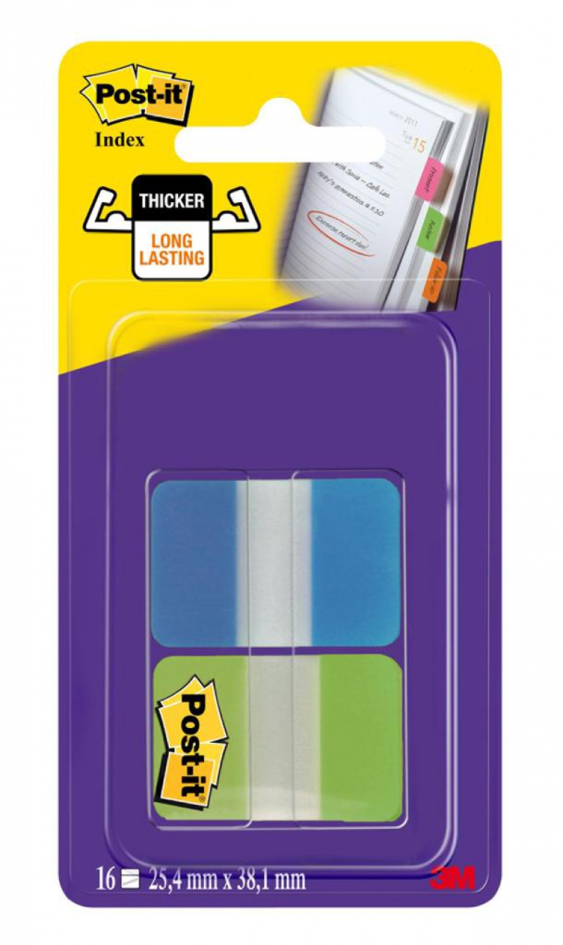 Zakładki indeksujące POST-IT® do archiwizacji (686-AL), PP, silne, 38x25,4mm, 2x8 kart., mix kolorów