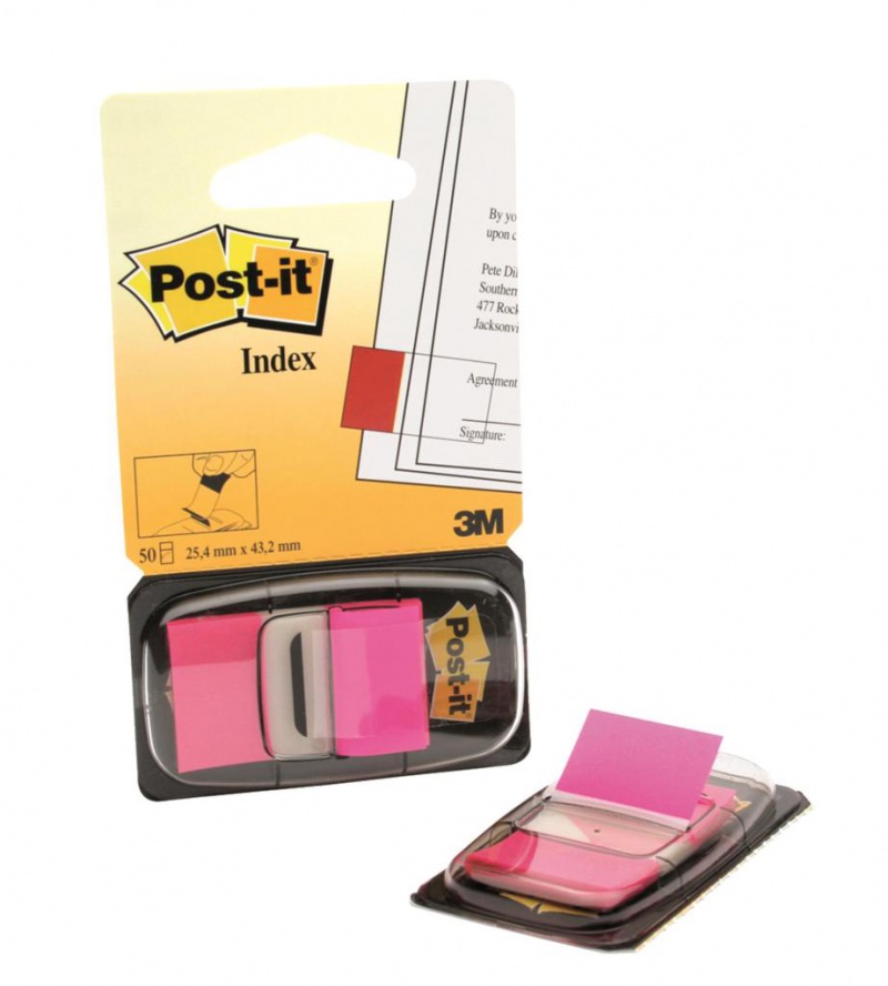 Zakładki indeksujące POST-IT® (680-BP2EU), PP, 25,4x43,2mm, 2x50 kart., jaskraworóżowe - zdjęcie (8