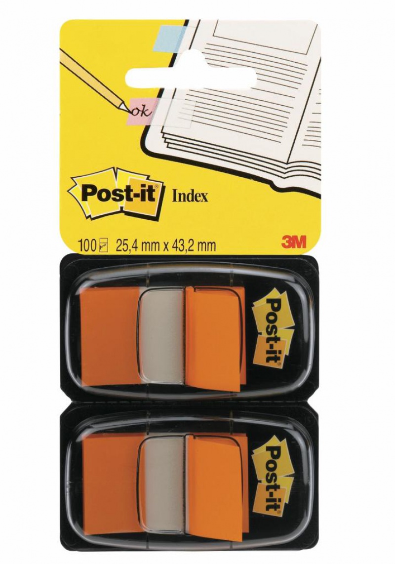 Zakładki indeksujące POST-IT® (680-O2EU), PP, 25,4x43,2mm, 2x50 kart., pomarańczowy - zdjęcie (9