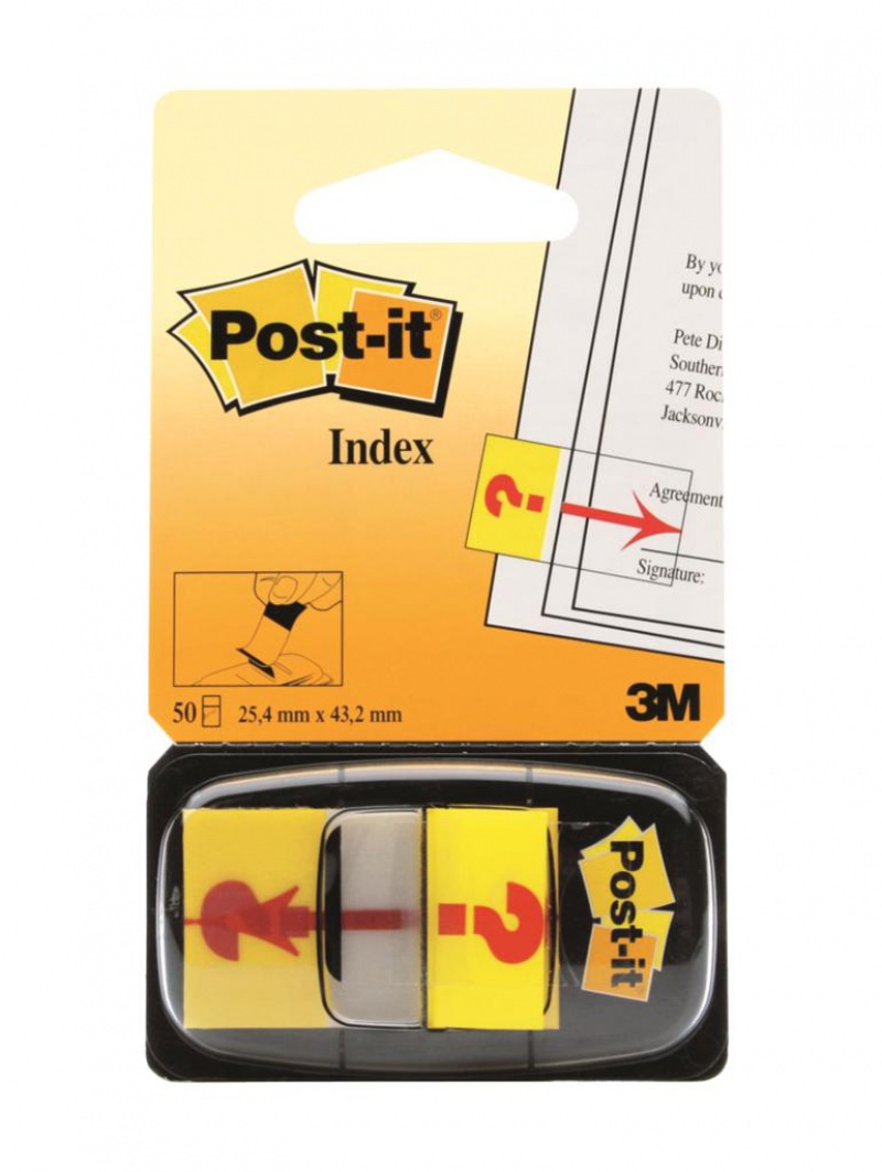 Zakładki indeksujące POST-IT® z nadrukiem „znak zapytania” (680-32R), PP, 25,4x43,2mm, 50 kart. - zdjęcie (4