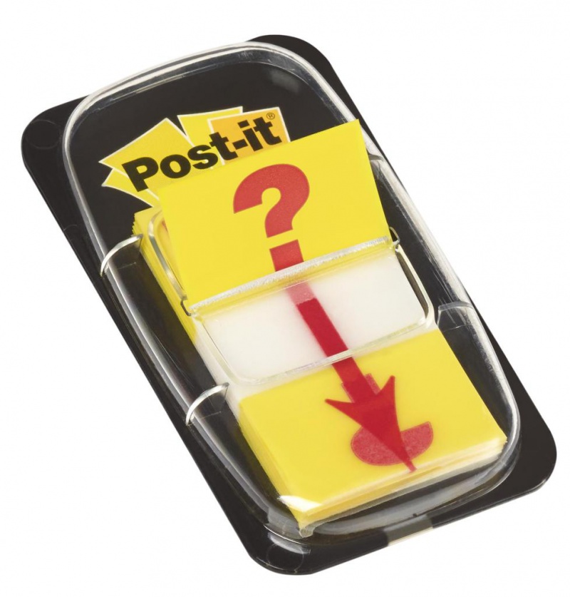 Zakładki indeksujące POST-IT® z nadrukiem „znak zapytania” (680-32R), PP, 25,4x43,2mm, 50 kart. - zdjęcie (3