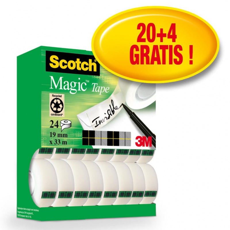 Taśma biurowa SCOTCH® Magic™ (8-1933R24TPR), matowa, 19mm, 33m, 24szt. - zdjęcie (7