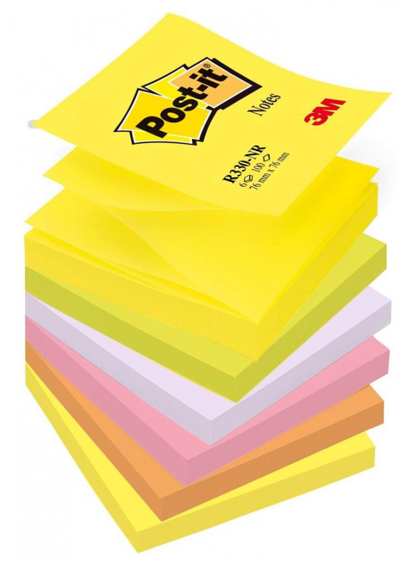 Karteczki samoprzylepne POST-IT® Z-Notes (R330-NR), 76x76mm, 6x100 kart., neonowy - zdjęcie (8