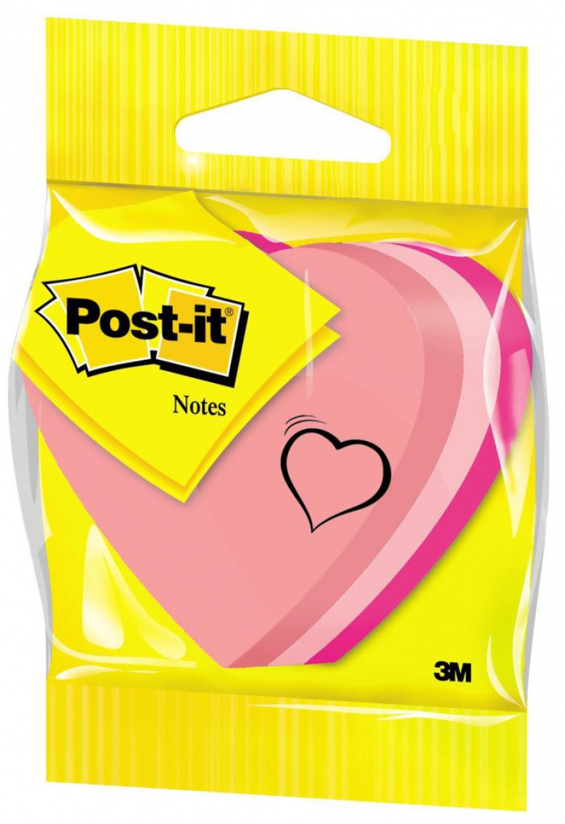 Kostka samoprzylepna POST-IT® (2007H), 1x225 kart., w kształcie serduszka