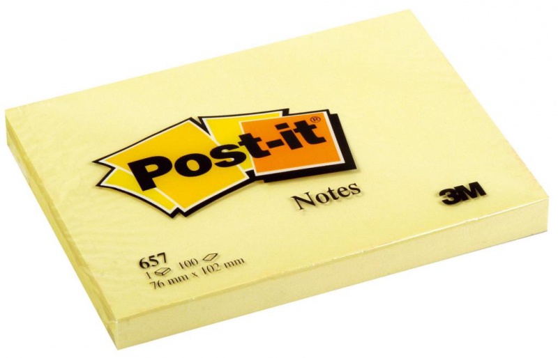 Karteczki samoprzylepne POST-IT® (657), 102x76mm, 1x100 kart., żółte - zdjęcie (8