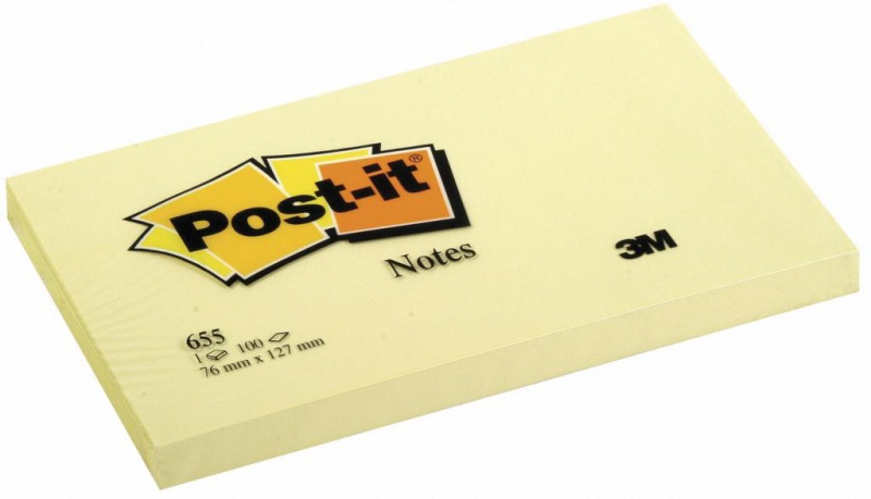 Karteczki samoprzylepne POST-IT® (655), 127x76mm, 1x100 kart., żółte - zdjęcie (6