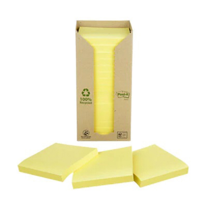 Bloczek samoprzylepny ekologiczny POST-IT® (R330-1T), 76x76mm, żółty - zdjęcie (3