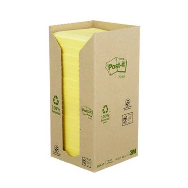 Bloczek samoprzylepny ekologiczny POST-IT® (R330-1T), 76x76mm, żółty - zdjęcie (2