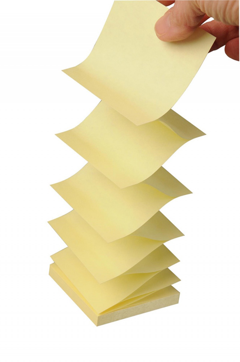Ekologiczne karteczki samoprzylepne Post-it® Z-Notes (R330-1B), 76x76mm, 6 bl. x 100 kart., żółte - zdjęcie (7
