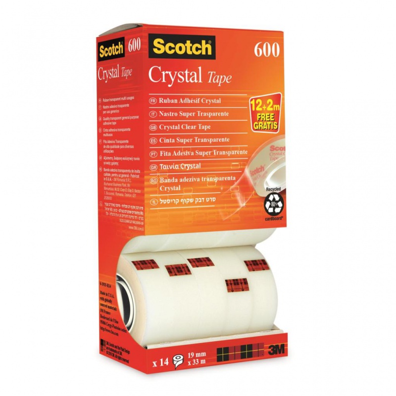 Taśma biurowa SCOTCH® Crystal (6-1933R14), 19mm, 33m, 12+2szt. GRATIS - zdjęcie (8