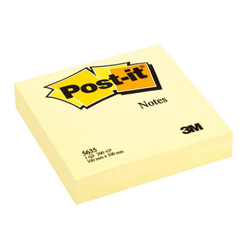 Karteczki samoprzylepne POST-IT® (5635), 100x100mm, 1x200 kart., żółte