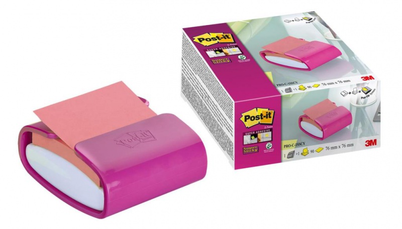 Podajnik do karteczek samoprzylepnych POST-IT® Pro (PRO-C-1SSC), fioletowy, w zestawie 1 bloczek Super Sticky Z-Notes - zdjęcie (8