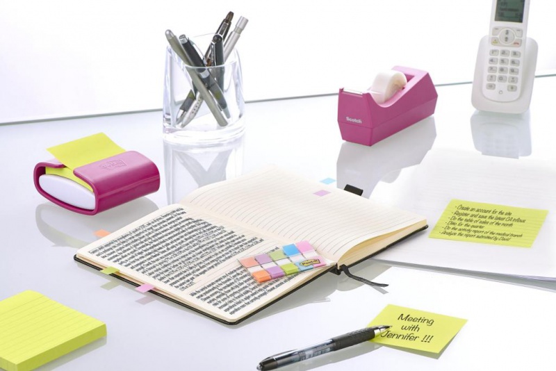 Podajnik do karteczek samoprzylepnych POST-IT® Pro (PRO-C-1SSC), fioletowy, w zestawie 1 bloczek Super Sticky Z-Notes - zdjęcie (6