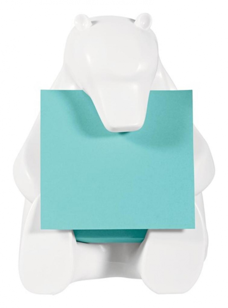 Podajnik do karteczek samoprzylepnych POST-IT® Miś (Bear-330), biały, w zestawie 1 bloczek Super Sticky Z-Notes - zdjęcie (6