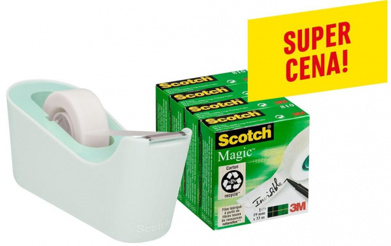 Taśma biurowa SCOTCH® Magic™(C18-4M), matowa, 19mm, 33m, 4szt., podajnik C-18 GRATIS - zdjęcie (7
