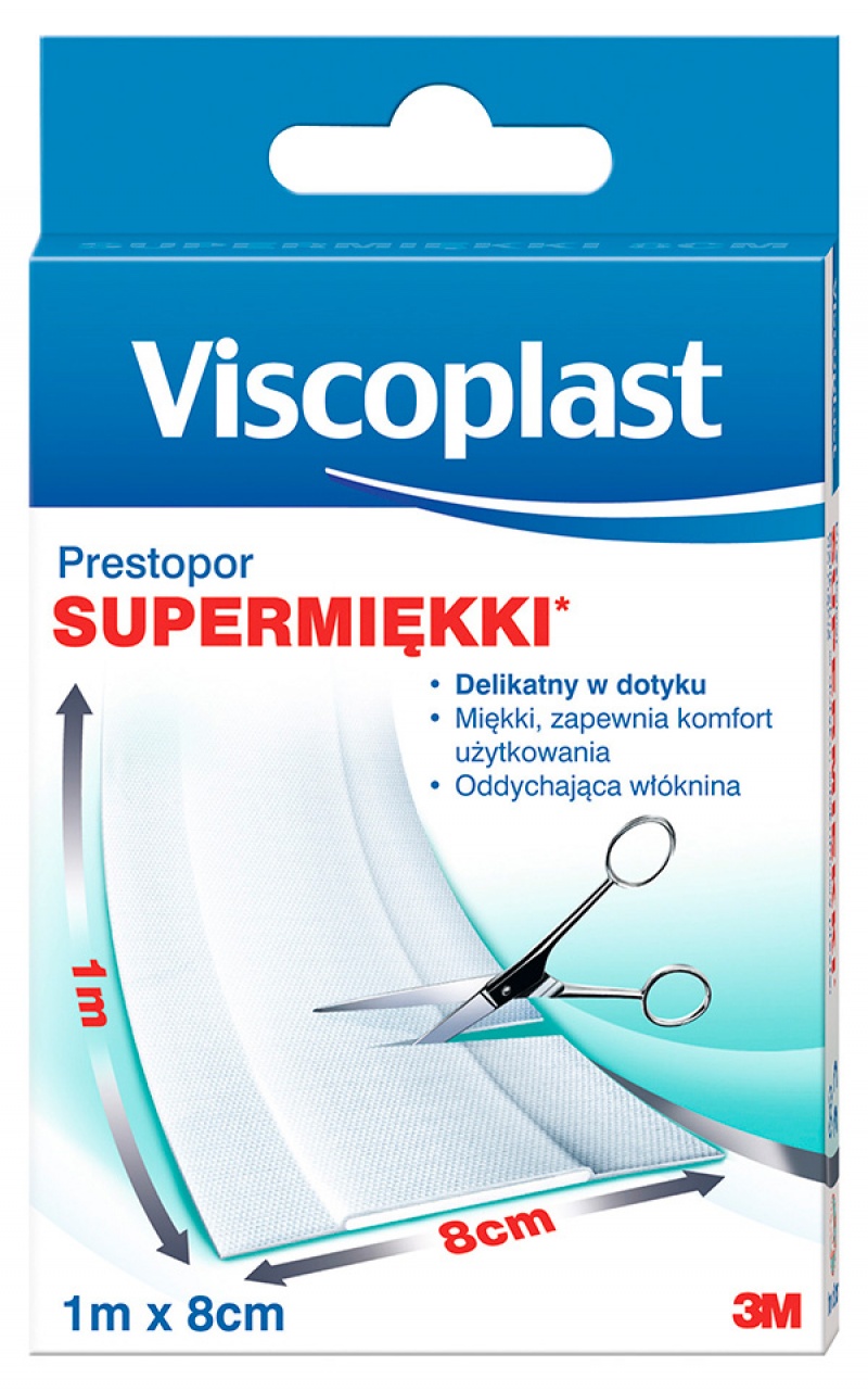 Plaster do cięcia VISCOPLAST Prestopor, supermiękki, na włóknie, 8cmx1m