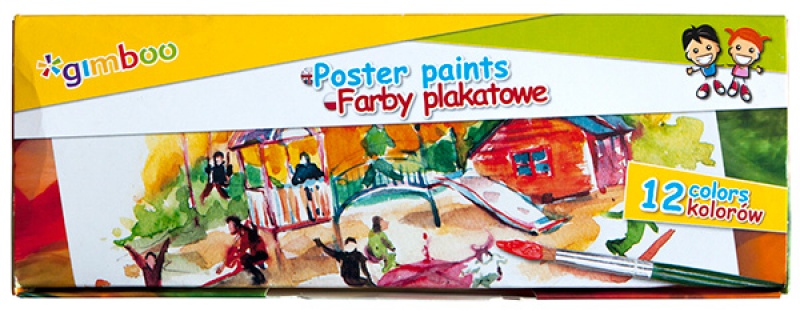 Farby plakatowe GIMBOO, 12x20ml, mix kolorów - zdjęcie (2